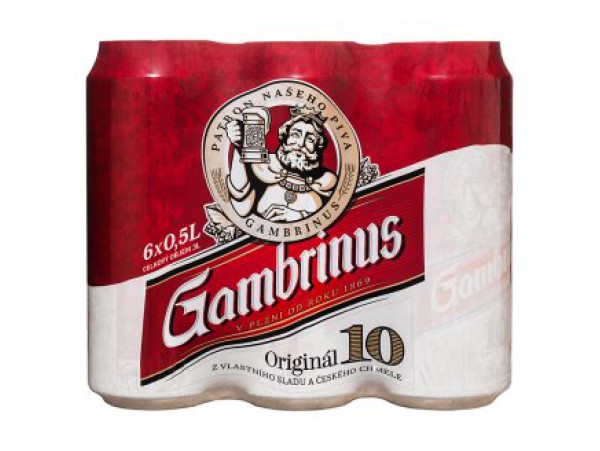 Gambrinus Originál 10° светлое пиво 6 х 0,5 л